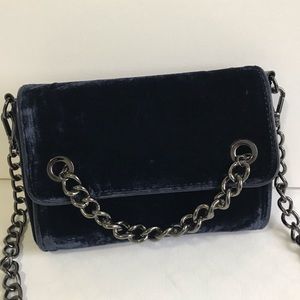 Zara dark blue velvet fabric bag crossbody or for evening party